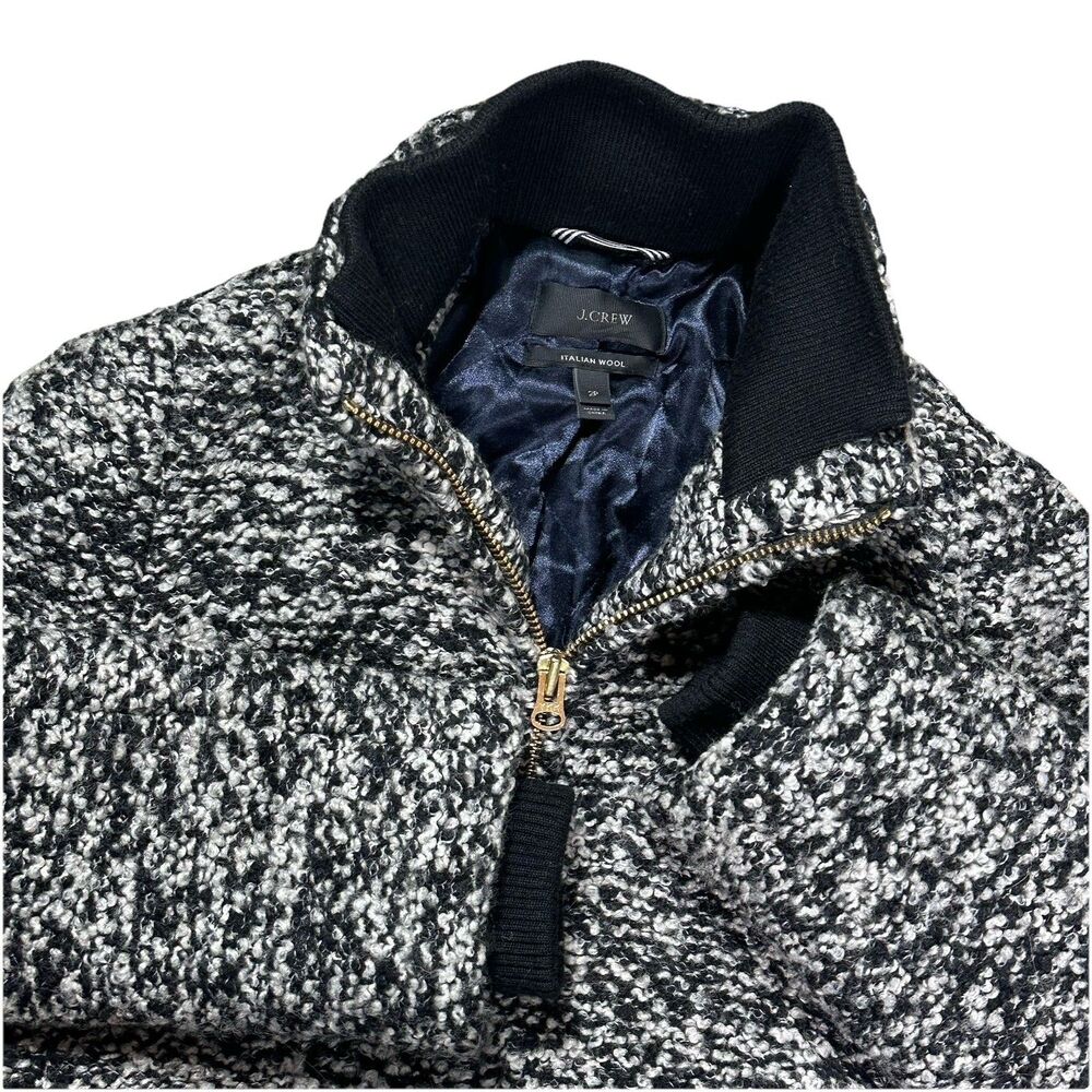 J. Crew Italian Wool Bouclé speckled Lodge Coat Size 2  Petite Minimalist Preppy - Picture 4 of 13